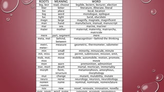 Meter Roots Words. Example english presentation about prefix, suffix, and root words | PPTX