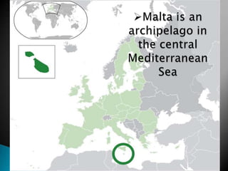 Malta is an archipelago in the central Mediterranean SeaMaltaCominoGozoThe three islands are Malta Gozo and Comino.