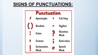 SIGNS OF PUNCTUATIONS:
 