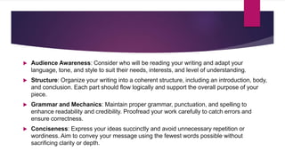 ENGLISH PRESENTATION 1.pptx ENGLISH PPT ON ESSENTIALS OF WRITTING | PPTX