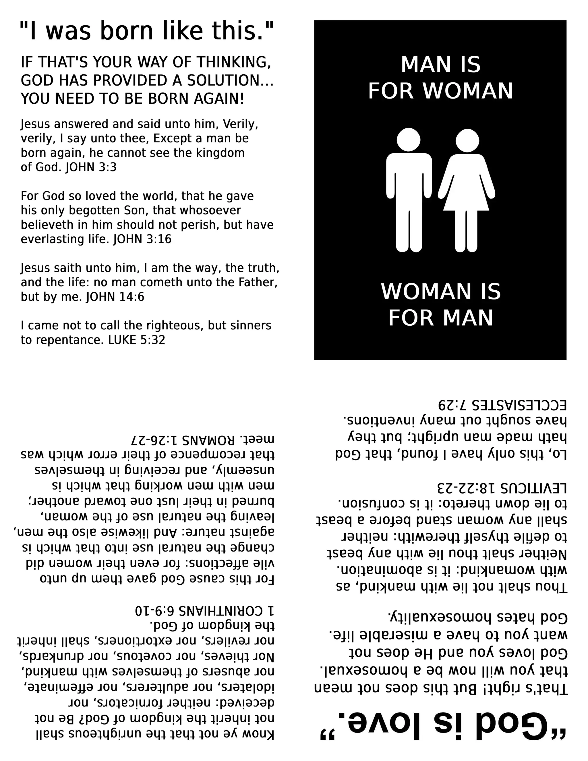 English Printable AntiHomosexuality Warning Tract (Letter Size 8.5 x 11 inches) PDF