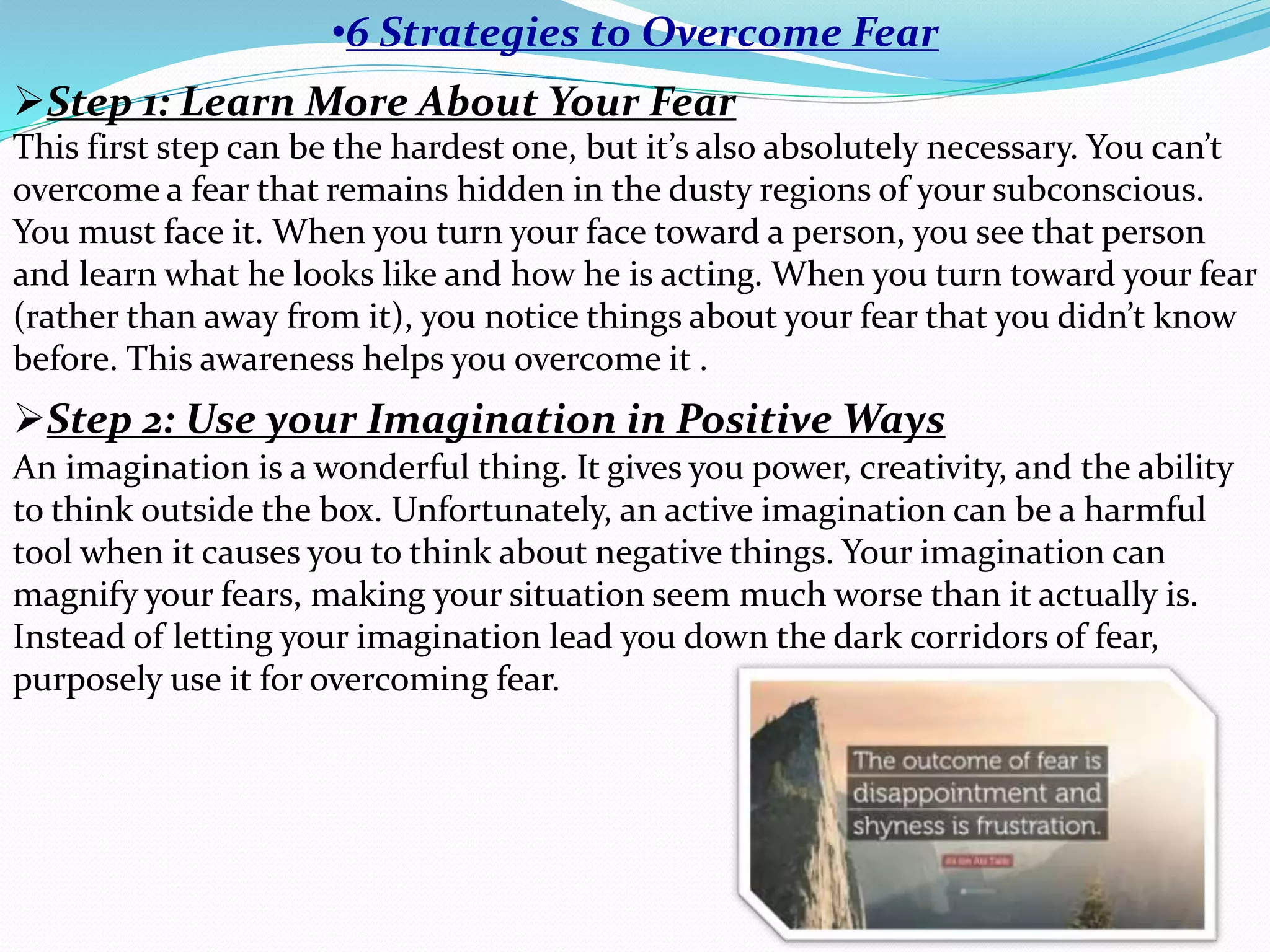 Overcoming Of Fear Pptx