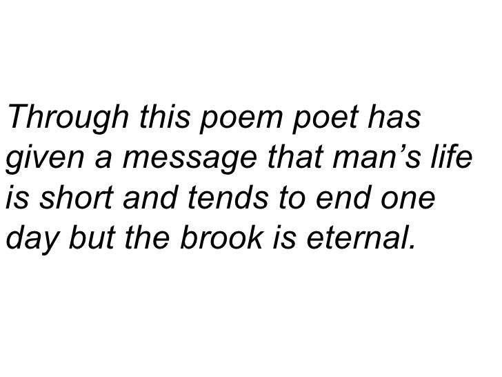 explain the brook by alfred lord tennyson