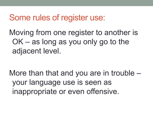 Types Of Registers In English , ELT Concourse: style and register – PFZKOU