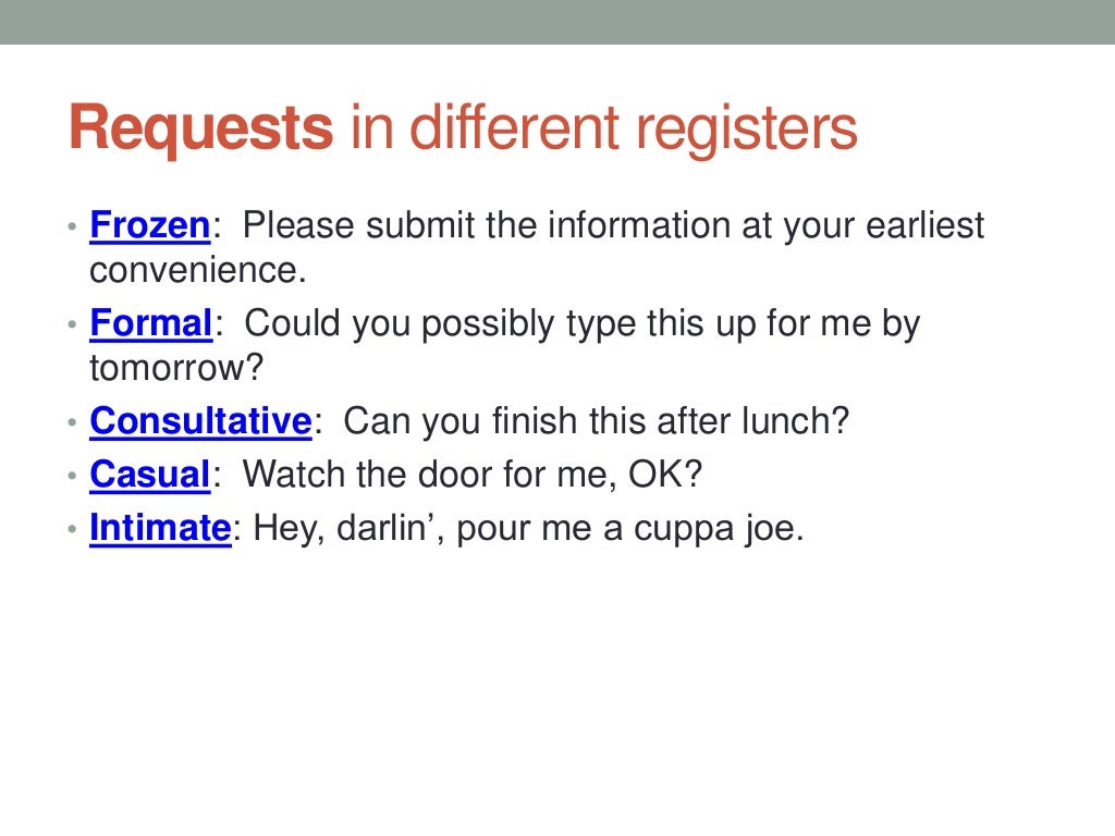 Types of Language Registers