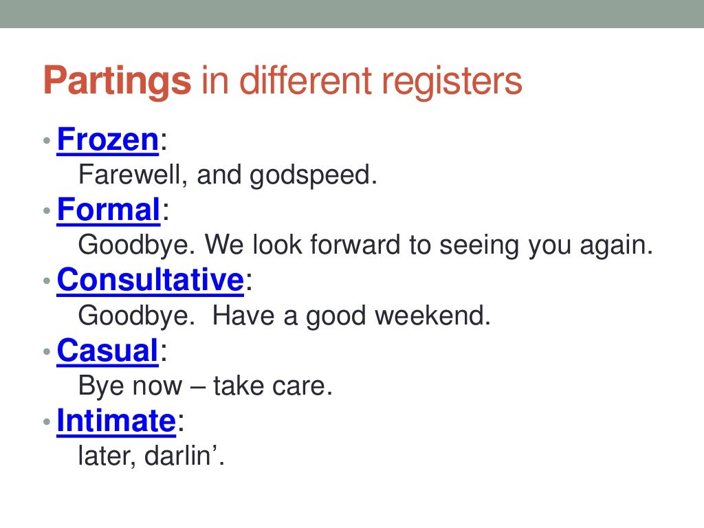 Types of Language Registers