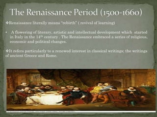ENGLISH RENAISSANCE-1.pdf for FYUGP 1st semester | PDF