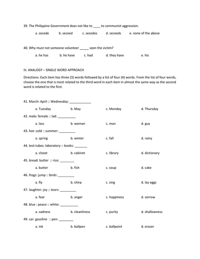 ENGLISH REVIEWER 2.docx | Educational Assessment | Education