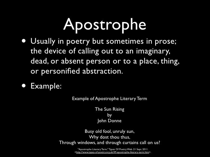 Apostrophe Poem