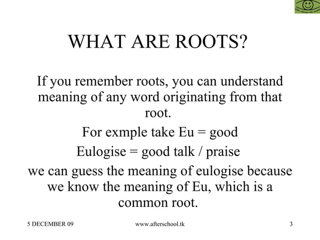 English roots and their meanings for better word power | PPT