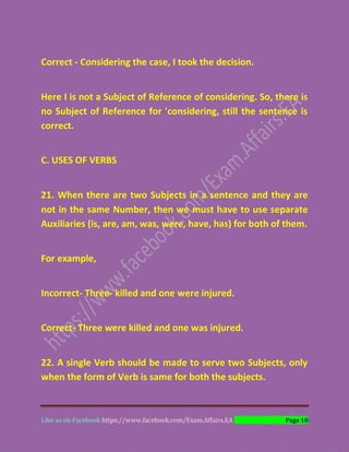 English sentence correction rules | PDF