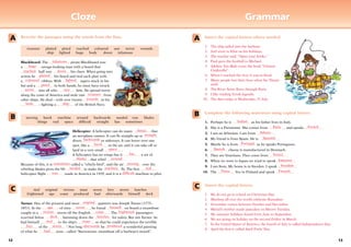 12 13

Cloze
A Rewrite the passages using the words from the lists.
Grammar
A Insert the capital letters where needed.
tr...