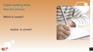 English Spelling Rules
Which is correct?
receive is correct!
36
Now let’s practice:
 