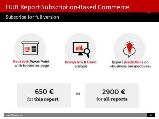 www.HUBinstitute.com 41
Subscribe for full version
HUB Report Subscription-Based Commerce
 