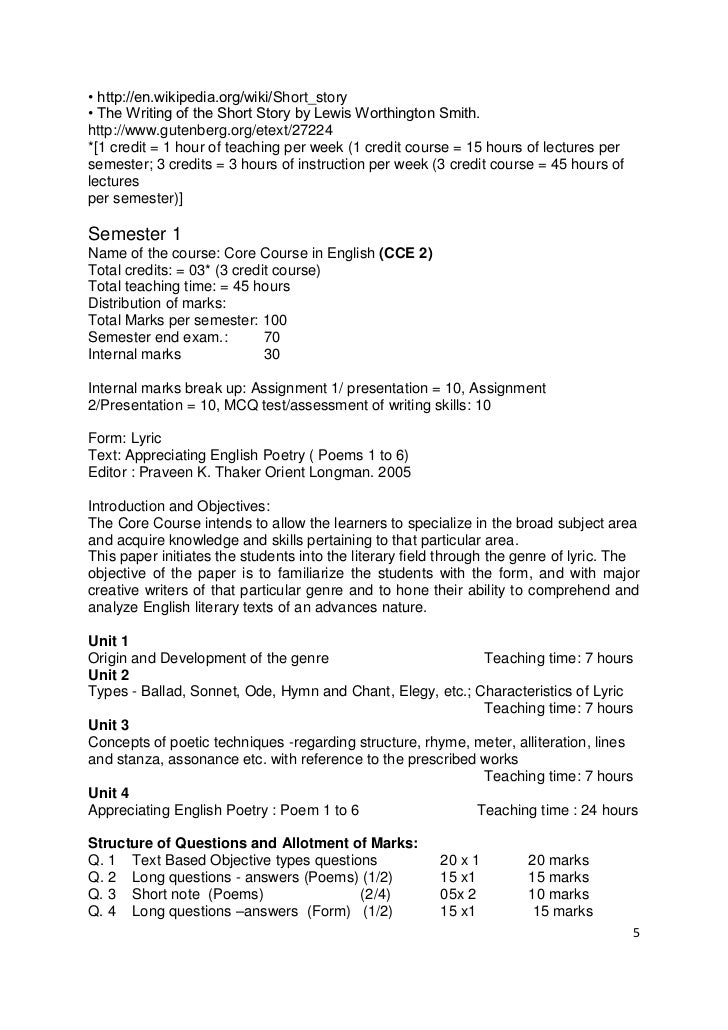 English Syllabus 2011
