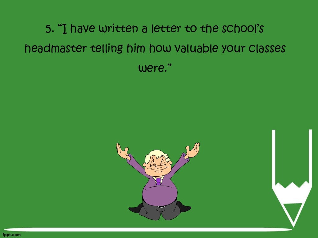 What do I say to my old English teacher?