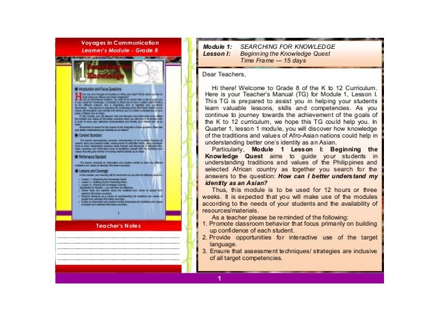 module 4 quarter english grade 8 for 8 teachers Q1 English Grade guide Only