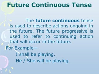 Active voice Tenses | PPTX