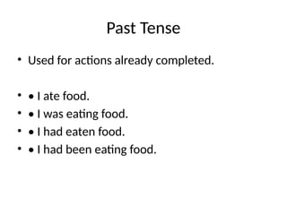 English Tenses Explained with Examples – 5 Slide PPT for Students | PPTX