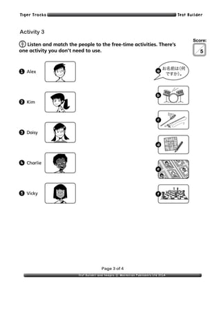 English test 6º unit 1