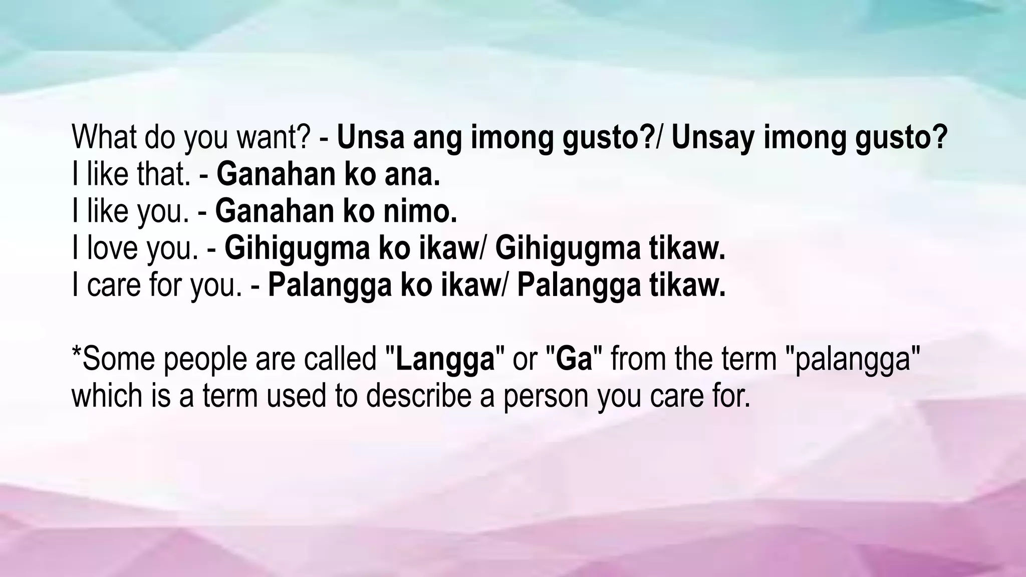English to bisaya translation | PPT