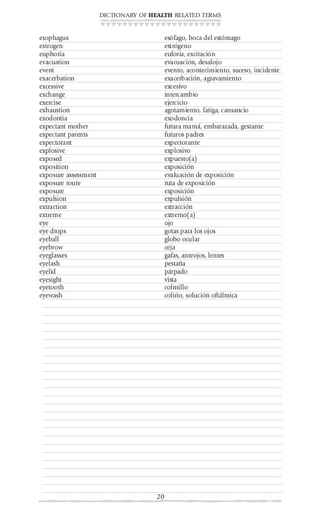 English to spanish medical dictionary