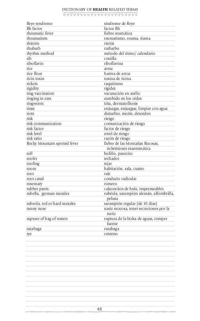 English to spanish medical dictionary