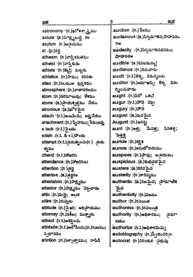 English To Telugu Dictionary