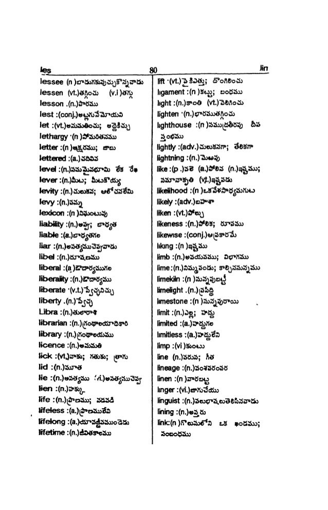 English To Telugu Dictionary