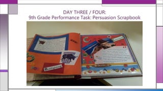 Scrap Book Performance Task Example English unit 9.4 it’s a matter of opinion week three | PPTX