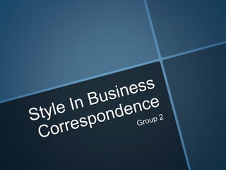 English - Business Correspondance
