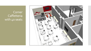 Corner
Caffetteria
with 40 seats
 