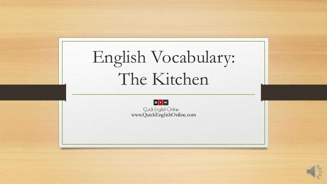 Vocabulario En Ingles En La Cocina