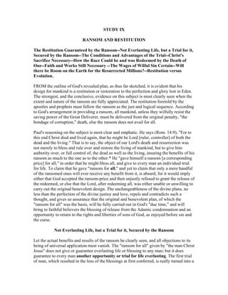 Divine Plan Of The Ages | PDF