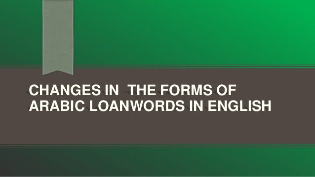 English Words Of Arabic Origin