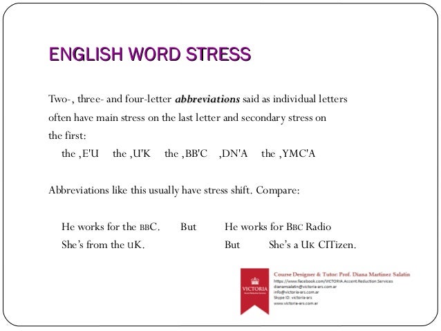 Sentence stress in english Sentence stress in english