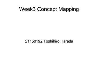 Week3 Concept Mapping




 S1150192 Toshihiro Harada
 