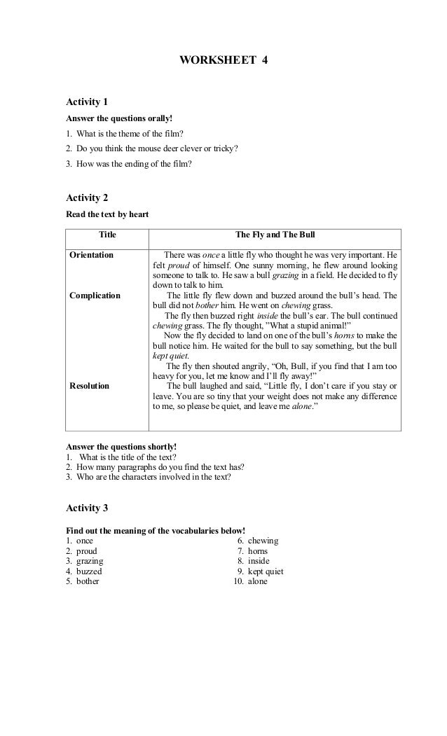 English Worksheet Xi