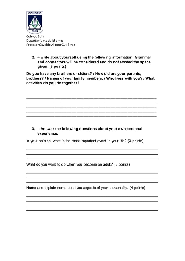 English writing test | PDF