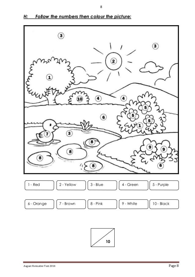 english year 1 may formative test