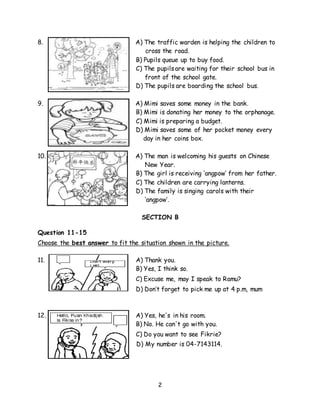 English year 4 kssr paper 1 | DOCX