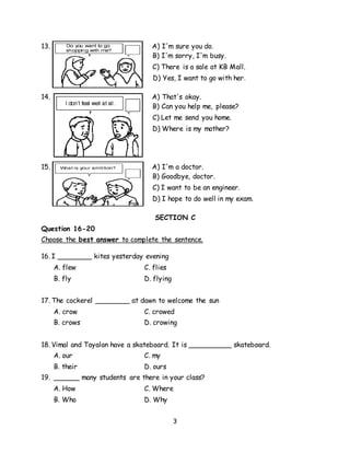 English year 4 kssr paper 1 | DOCX