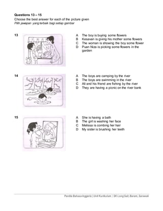 English Year 4 Paper 1 | DOCX