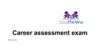 Career assessment exam
3Q2018
 