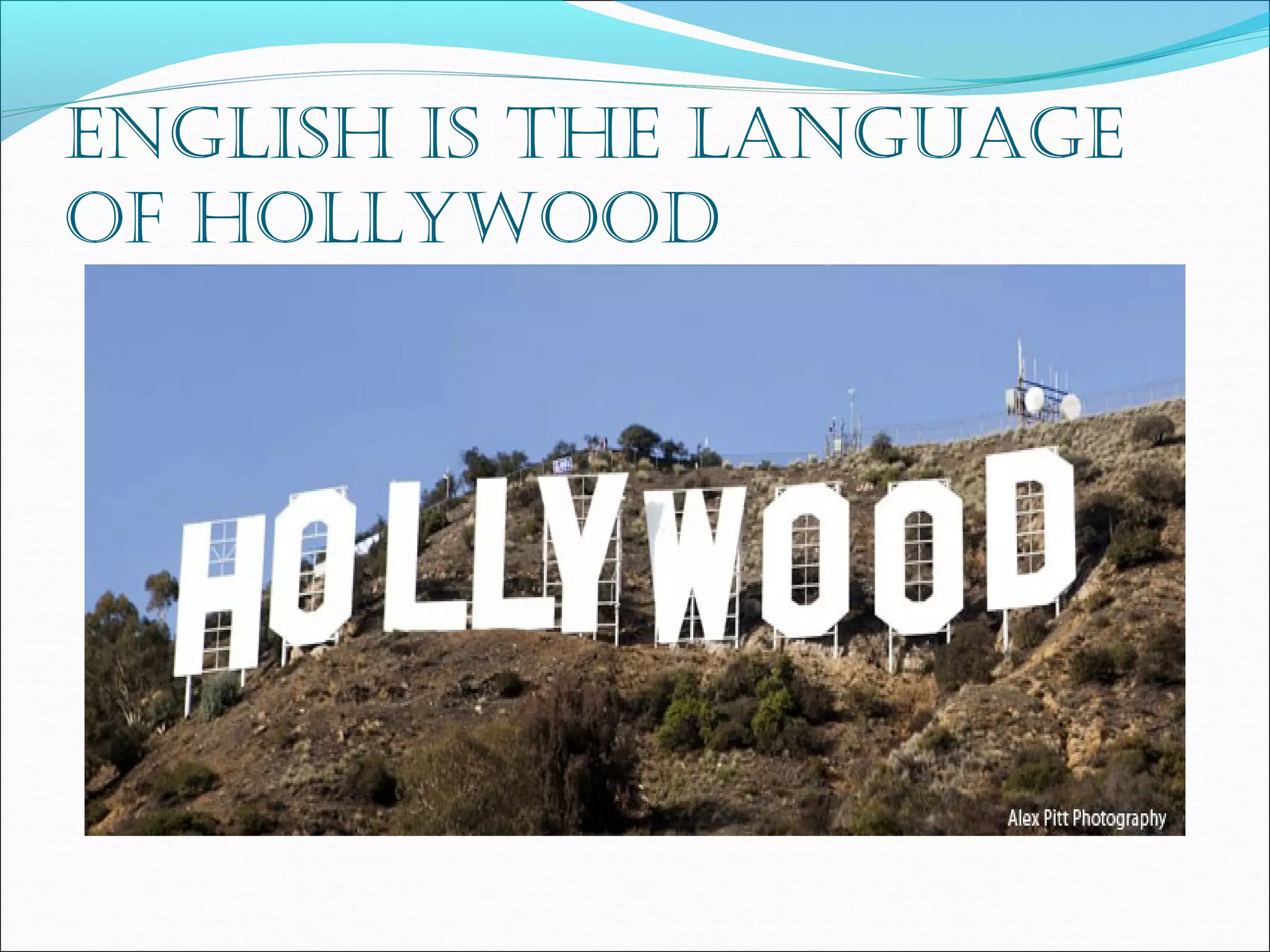 English is thE languagE
of hollywood
 