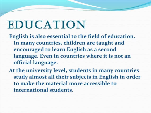 Importance of English Language | PPT