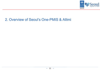 11
2. Overview of Seoul’s One-PMIS & Allimi
 