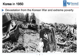 4
Devastation from the Korean War and extreme poverty
Korea in 1950
 