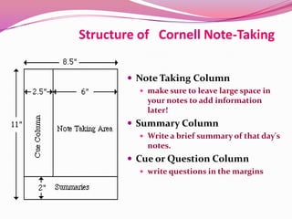 Colum Note Taking Note Taking | PPTX