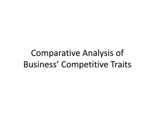 SIMILARITIES AND DIFFERENCES
BETWEEN BOTH SHOPS
 